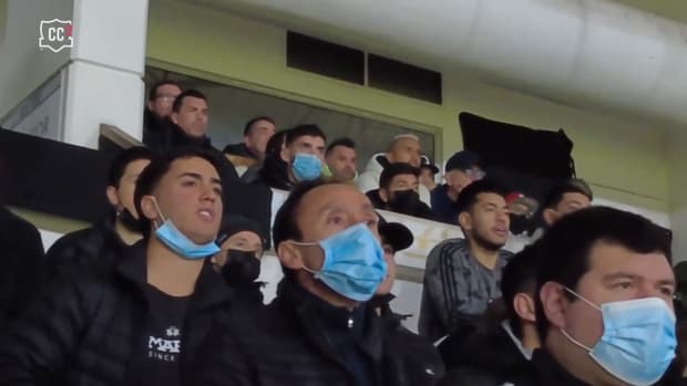 Arturo Vidal attends Colo-Colo game